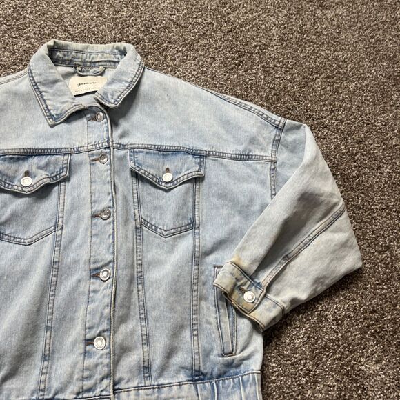 Women's Denim Jacket Size Medium Astradivarius - Picture 3 of 7